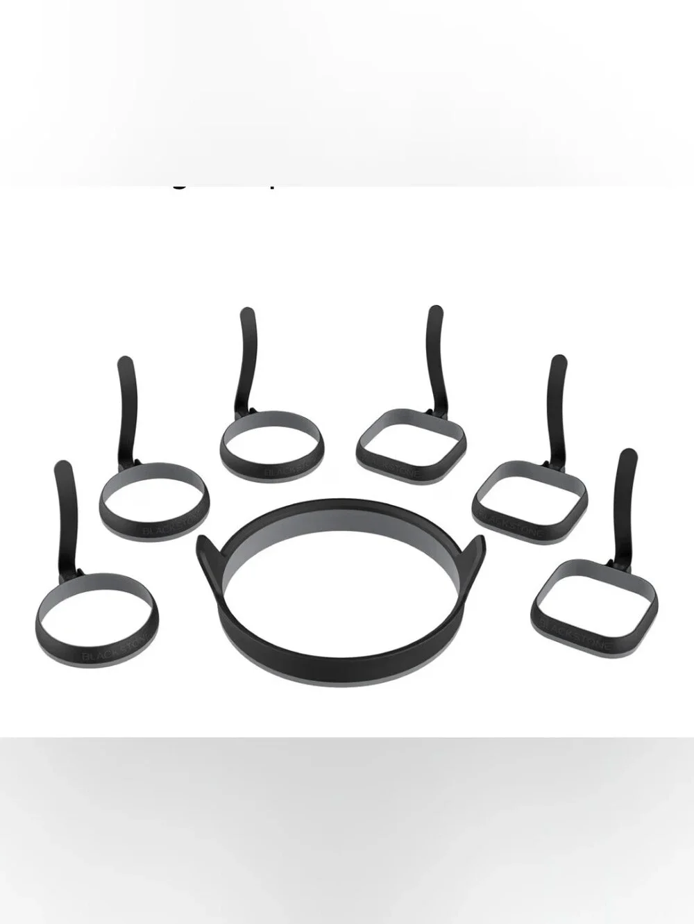 Blackstone Egg And Omelet Set, 3 Egg Squares & 3 Egg Rounds. 1 Round Omelet